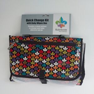 Kalencom Quick Change Kit with Wipes Box Portable Changing Pad - Floral- NEW
